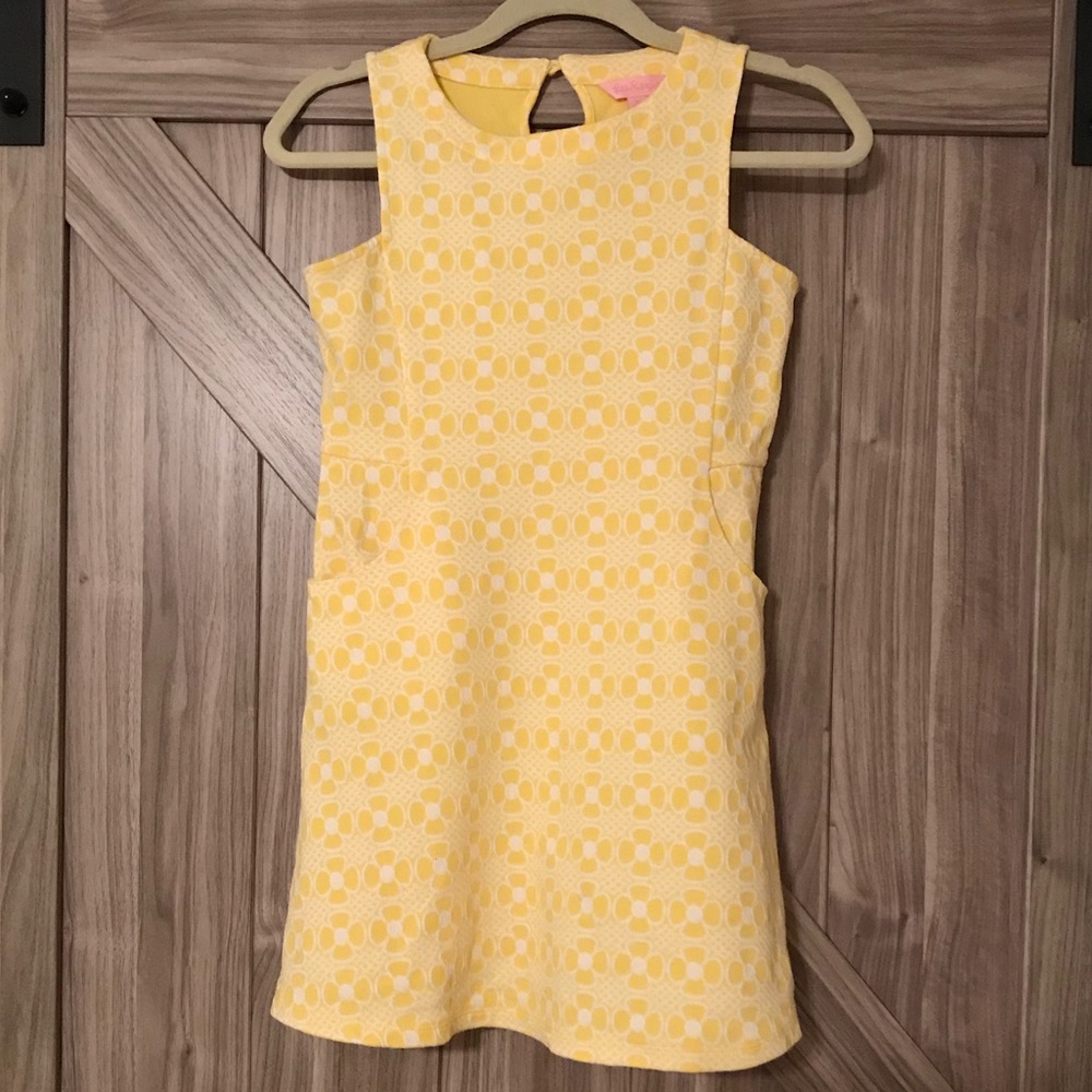 Lilly Pulitzer kids yellow white flower dress XL